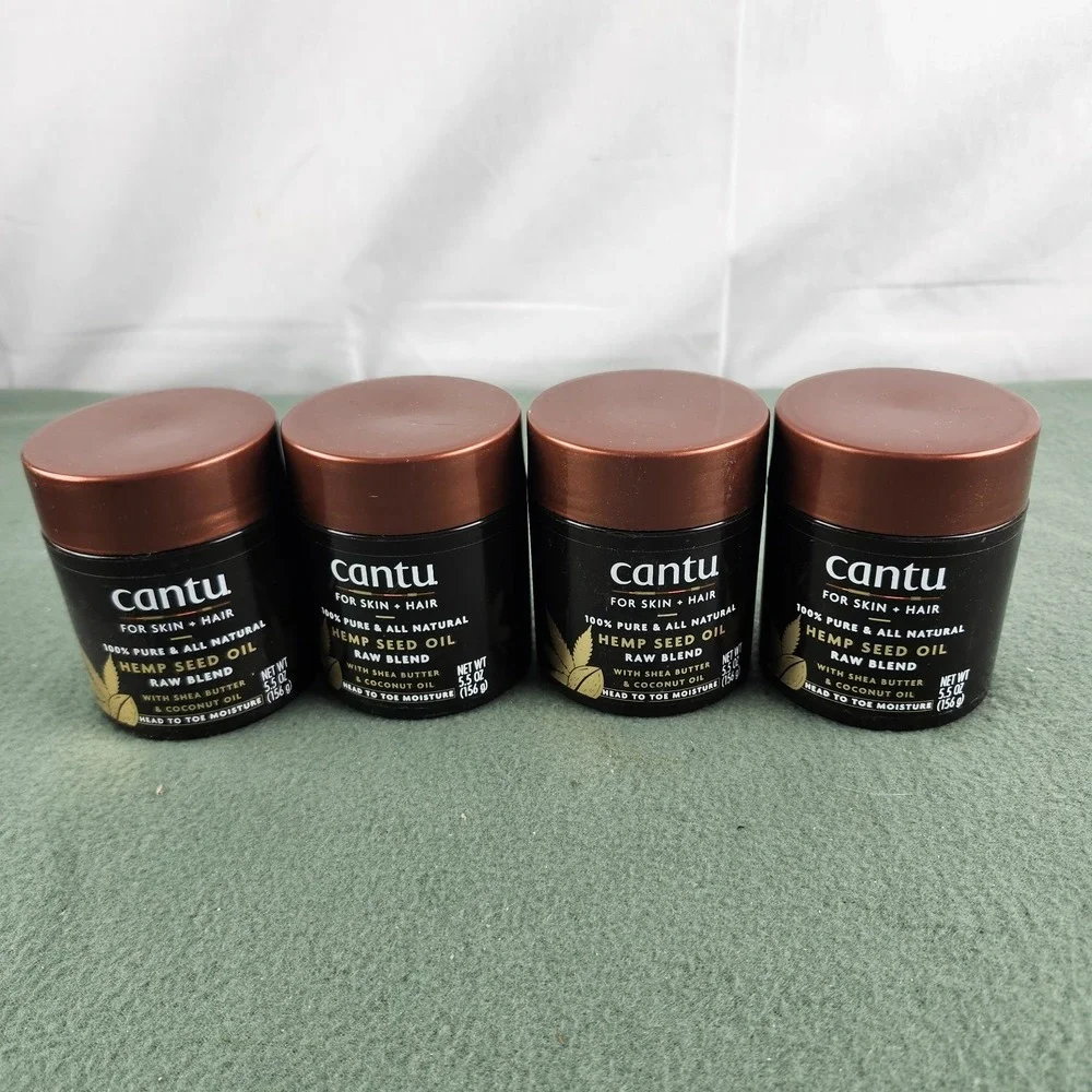 LOT OF 4--Cantu For Skin + Hair HEMP SEED OIL Raw Blend, Shea Butter 5.5 oz Each